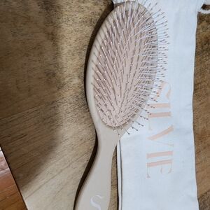 Silvie Beige Hair Brush with Pouch